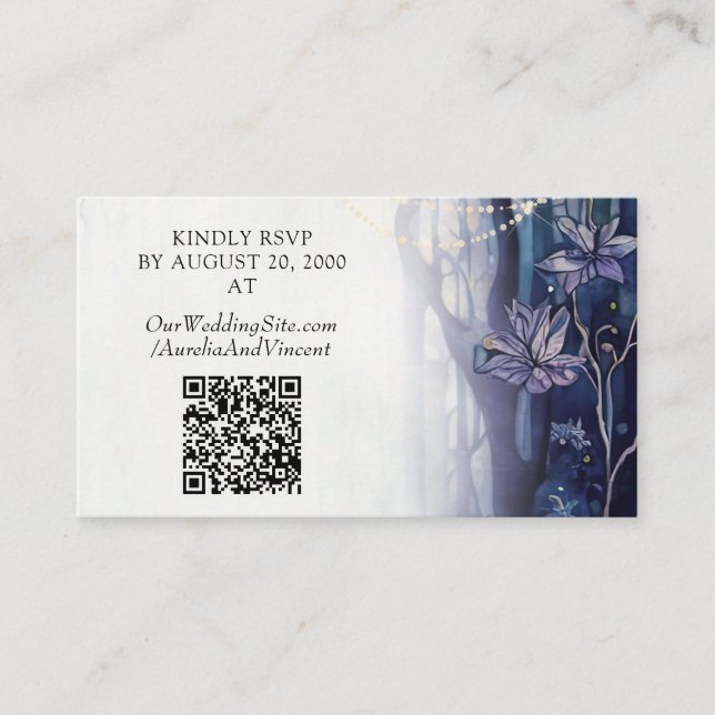 Tarjeta De Recepción Boda forestal encantado (Anverso)