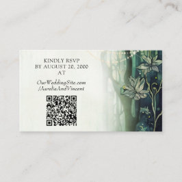 Tarjeta De Recepción Boda forestal encantado