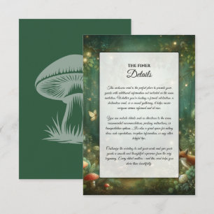 Tarjeta De Recepción Boda forestal encantado de Emerald Green