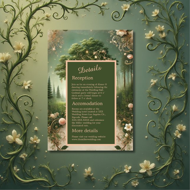 Tarjeta De Recepción boda Forestal Medieval Verde (Subido por el creador)