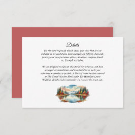 Tarjeta De Recepción Boda Forestal Rustic Otumn Lakeside