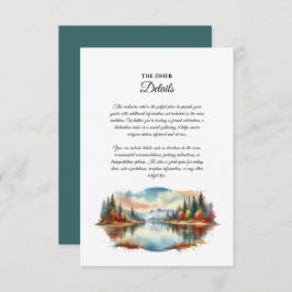 Tarjeta De Recepción Boda Forestal Rustic Otumn Lakeside