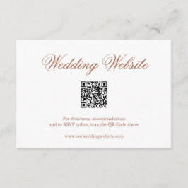 Tarjeta De Recepción Boda formal de código QR tradicional de Terracota
