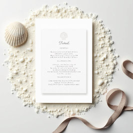 Tarjeta De Recepción Boda formal de la cubierta costera náutica Detalle