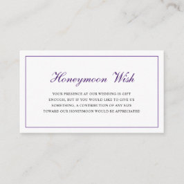 Tarjeta De Recepción Boda formal de luna de miel real púrpura 