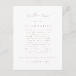 Tarjeta De Recepción Boda formal elegante de color rosa Taupe