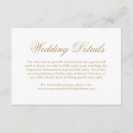 Tarjeta De Recepción Boda formal elegante de oro tradicional