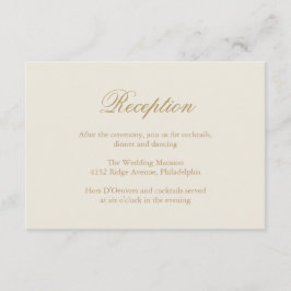 Tarjeta De Recepción Boda formal elegante tradicional de marfil