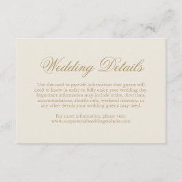 Tarjeta De Recepción Boda formal elegante tradicional de marfil