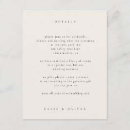 Tarjeta De Recepción Boda fotográfico Beige Boho Modern