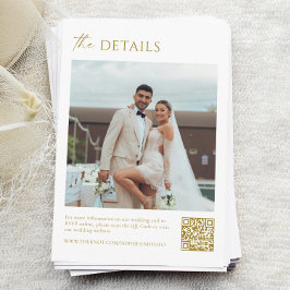 Tarjeta De Recepción Boda fotográfico de champán de oro blanco detalla