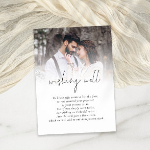 Tarjeta De Recepción Boda fotográfico moderno deseando lo mejor