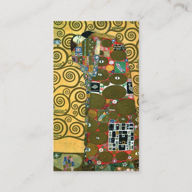 Tarjeta De Recepción Boda Fulfillment (El abrazo) de Gustav Klimt (Anverso)