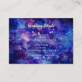 Tarjeta De Recepción Boda Galaxy Detalles de la acuarela Noche Starry