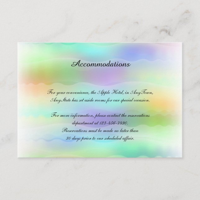 Tarjeta De Recepción Boda gay Pastel Rainbow Brides Insertar (Anverso)