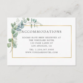 Tarjeta De Recepción Boda geométrica de eucalipto con acuarela