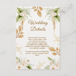 Tarjeta De Recepción Boda geométrica floral dorada con rubor