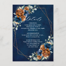 Boda Geométrico Azul de la Marina Terracotta Detal