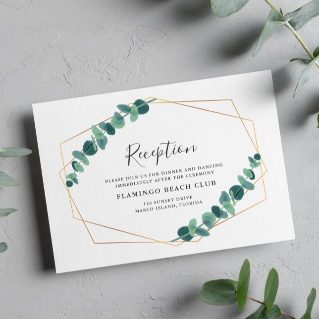 Tarjeta De Recepción Boda geométrico Eucalyptus (Subido por el creador)