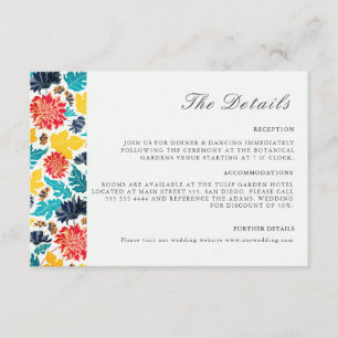 Tarjeta De Recepción Boda Girasoles Acuarela Amarillo Azul Natural