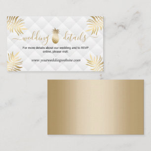 Tarjeta De Recepción Boda Gold Pineapple Detalles del sitio web Gabinet