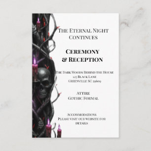 Tarjeta De Recepción Boda Gótica de Vampire de Noche Eterna Romance Osc
