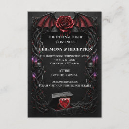 Tarjeta De Recepción Boda Gótica de Vampire Eternal Night Romance Oscur