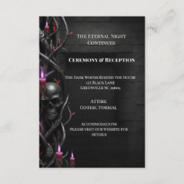 Tarjeta De Recepción Boda Gótica de Vampire Romance Oscuro Noche Eterna