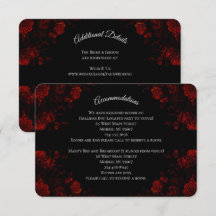 Boda gótica elegante floral negra y roja