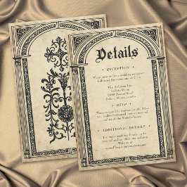 Tarjeta De Recepción Boda Gótica Pergamino Medieval Hasta la Muerte