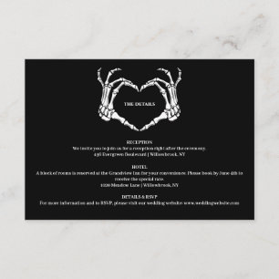Tarjeta De Recepción Boda Gótico Romántico Skeleton Hand Halloween