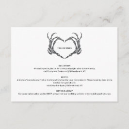 Tarjeta De Recepción Boda Gótico Romántico Skeleton Hand Halloween