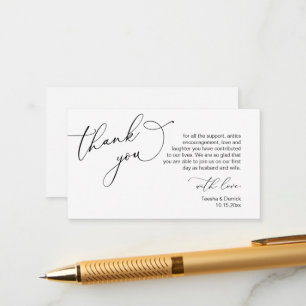 Tarjeta De Recepción Boda Gracias, en un tema romántico moderno