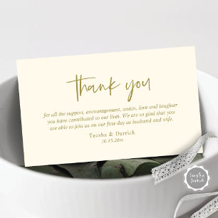 Tarjeta De Recepción Boda Gracias, gabinete de escritura simple y moder