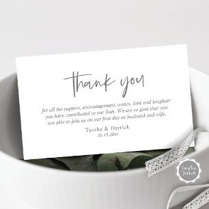 Tarjeta De Recepción Boda Gracias, gabinete de escritura simple y moder