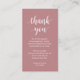Tarjeta De Recepción Boda Gracias, guión sencillo moderno