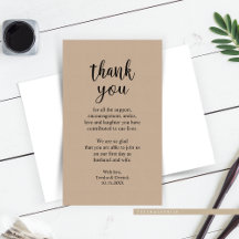 Boda Gracias, Modern Rustic Brown Kraft Enclo