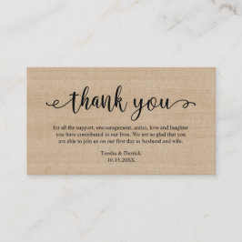 Tarjeta De Recepción Boda Gracias, Moderno Rustic Brown Wood
