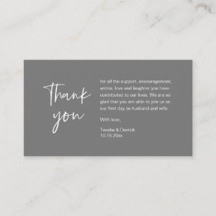 Tarjeta De Recepción Boda Gracias por asistir, minimalista moderno