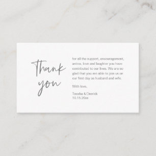 Tarjeta De Recepción Boda Gracias por asistir, minimalista moderno