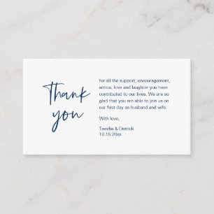 Tarjeta De Recepción Boda Gracias por asistir, minimalista moderno