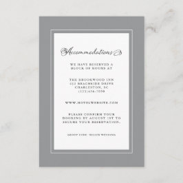 Tarjeta De Recepción Boda Gris Ultimate Detalle de Fronteras de Moda Mo