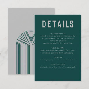 Tarjeta De Recepción Boda Gris Verde Moderno del Arco Geométrico Boho