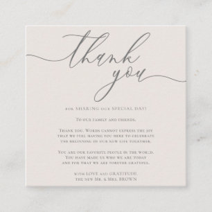 Tarjeta De Recepción Boda gris y marfil de agradecimiento de foto perso