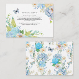 Tarjeta De Recepción Boda Hidrangea Azul
