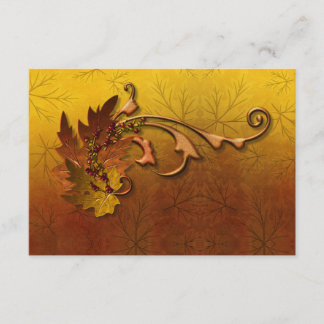 Tarjeta De Recepción Boda Hojas de Oro Otoño