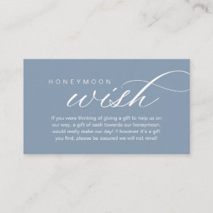 Tarjeta De Recepción Boda Honeymoon Wish, Fondo, Efectivo, Moderno Clás