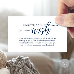 Tarjeta De Recepción Boda Honeymoon Wish, Fondo, Efectivo, Moderno Clás