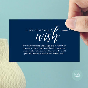 Tarjeta De Recepción Boda Honeymoon Wish, Fondo, Efectivo, Moderno Clás