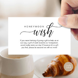 Tarjeta De Recepción Boda Honeymoon Wish, Fondo, Efectivo, Moderno Clás
